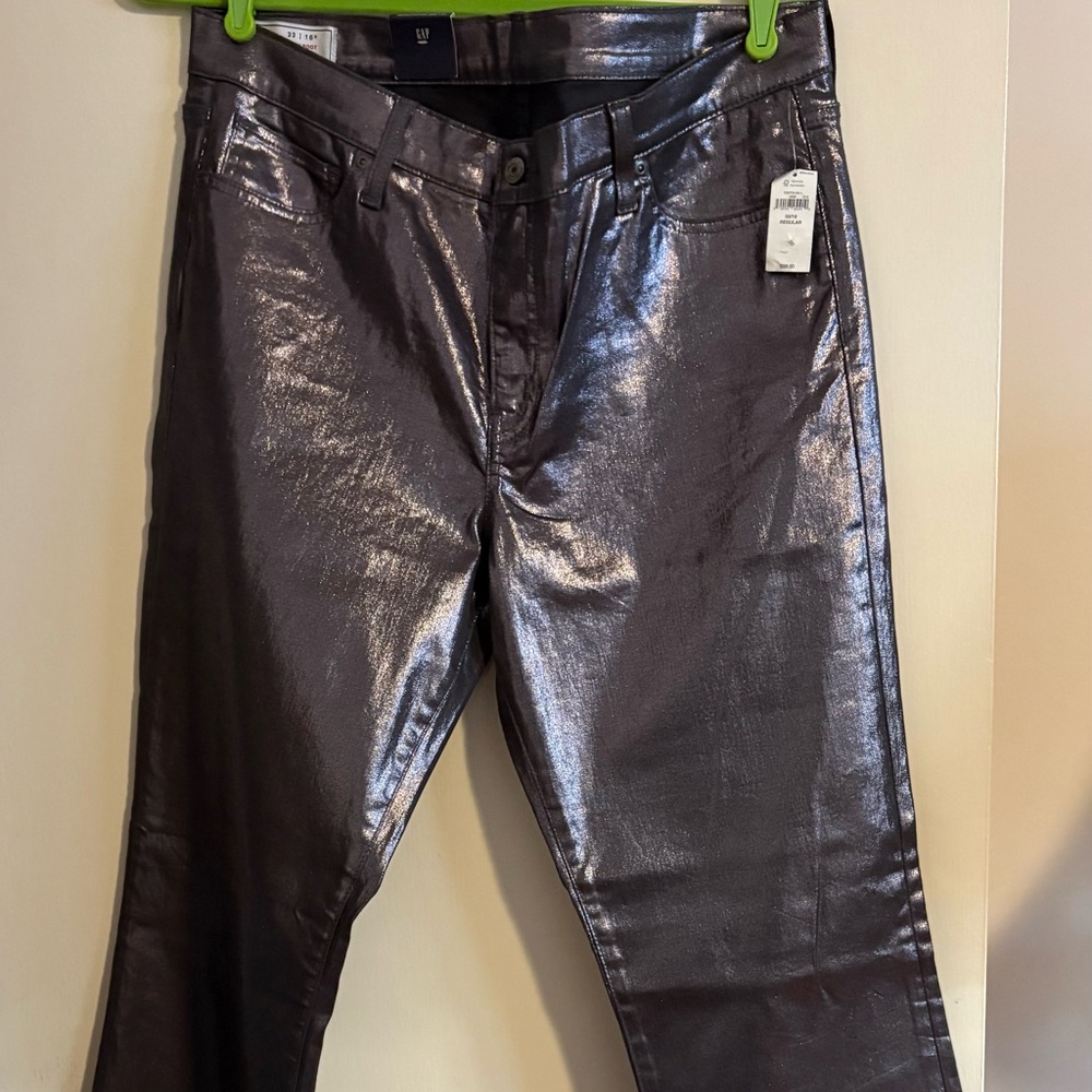 NWT GAP Denim Mid Rise Metallic Baby Boot Jeans